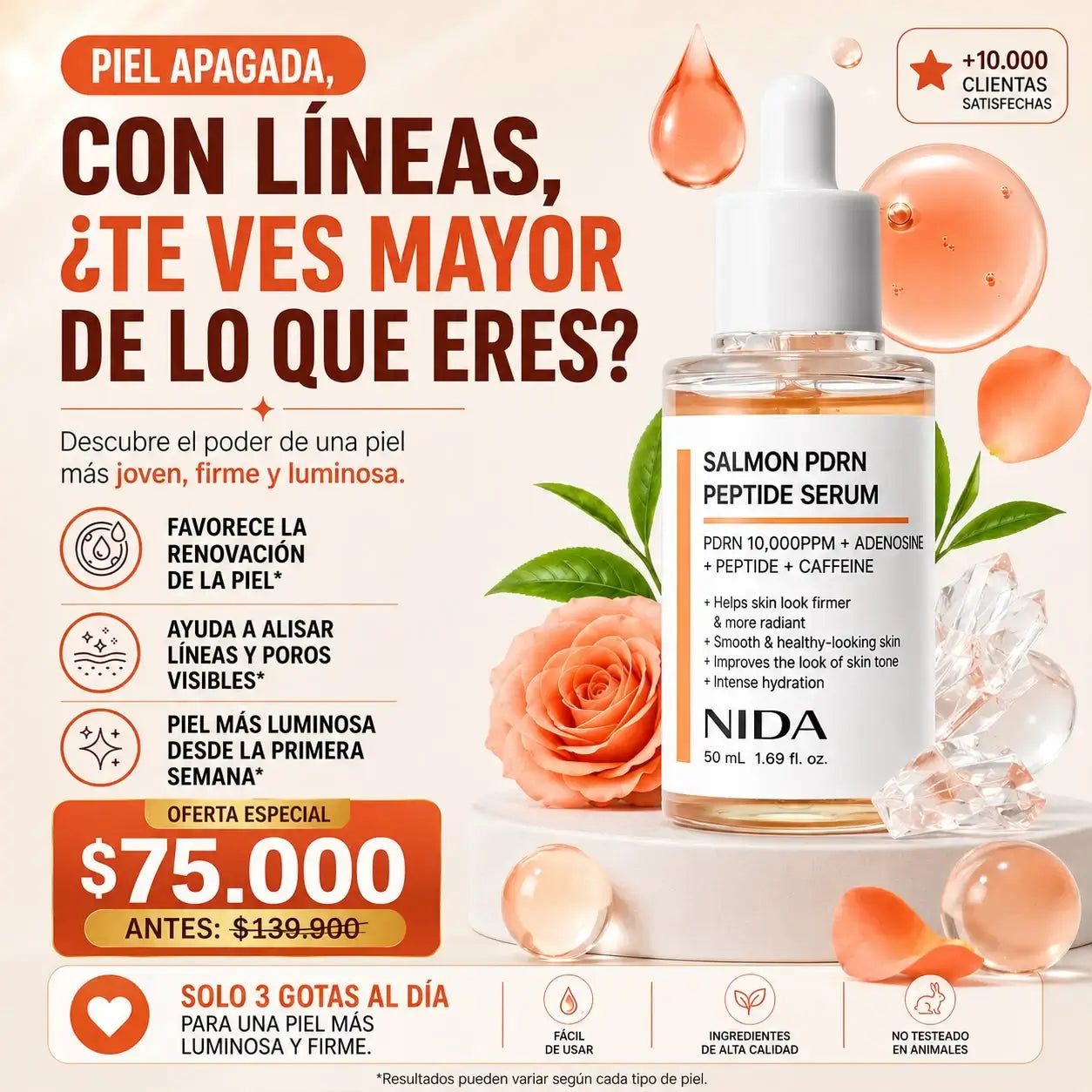 Sérum PDRN de Salmón | Piel más firme, luminosa