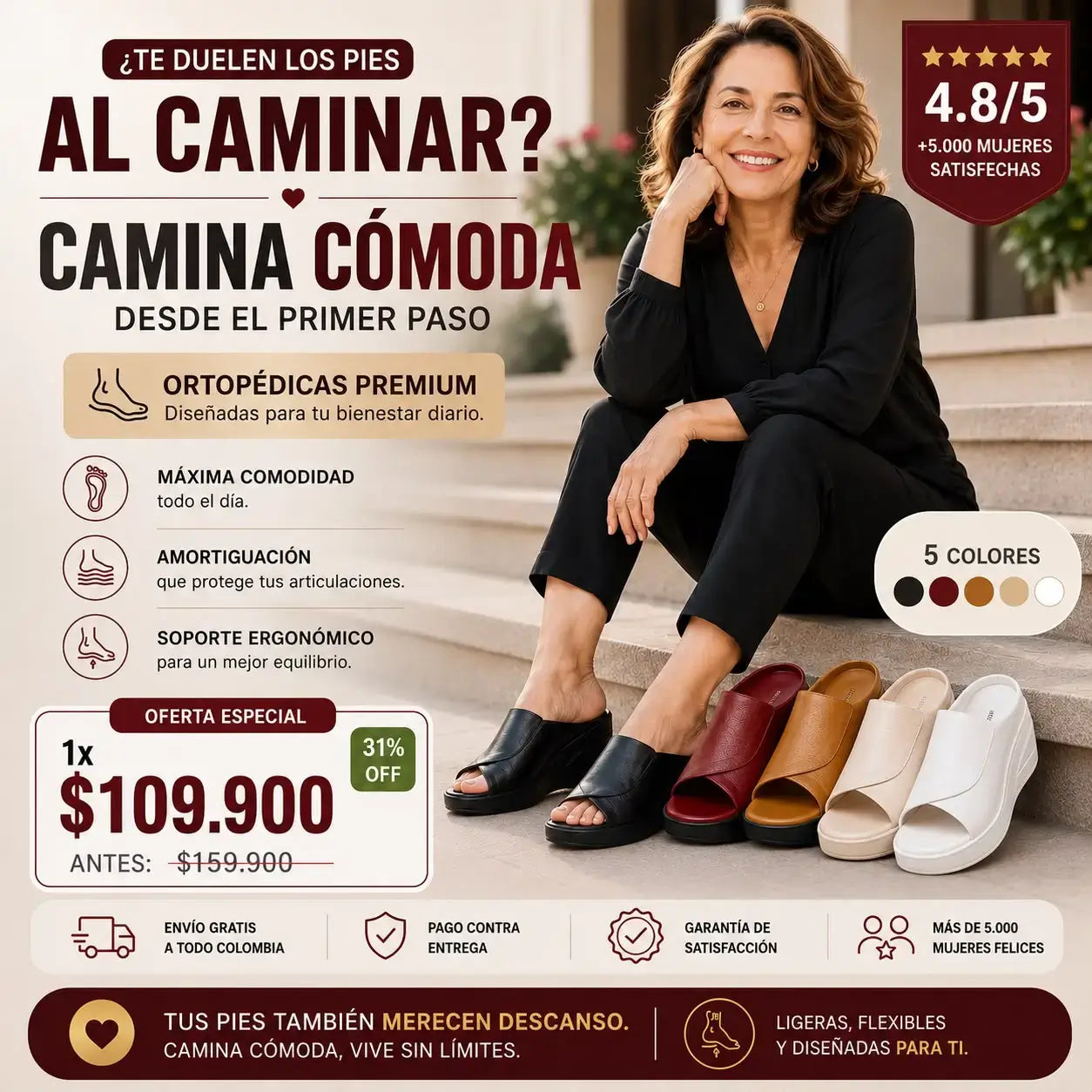 Sandalias Ortopedicas en Cuero Fino